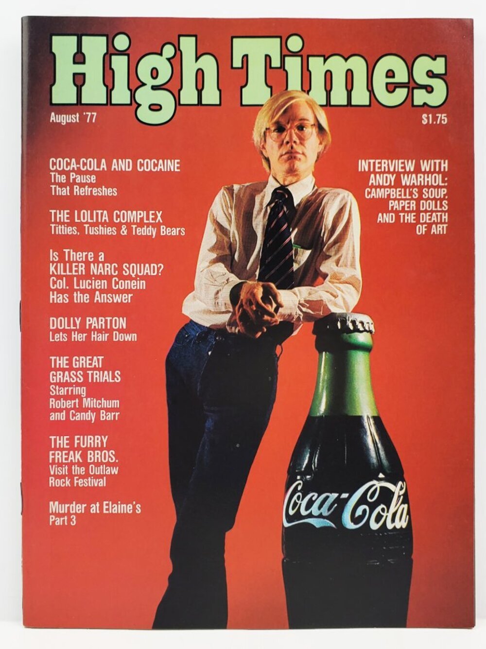High Times Magazine Vintage 1977 Andy Warhol Coca-Cola Dolly Parton Freak Bros